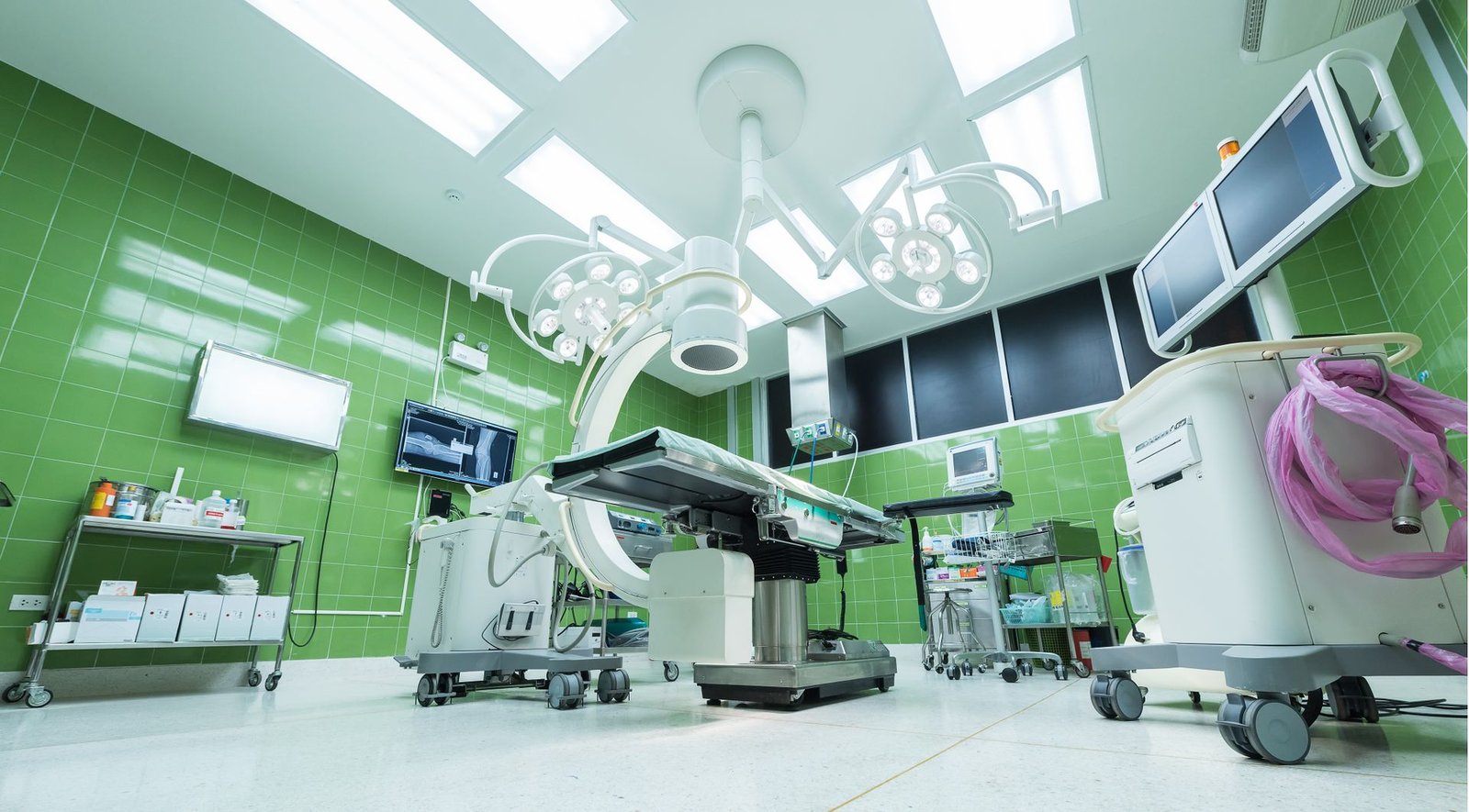 Modern healthcare operating room with medical equipment